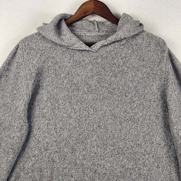 Prana North Loop Hooded Sweater Men’s SZ LG Knitted Gray Organic Cotton Slim - Picture 5 of 16